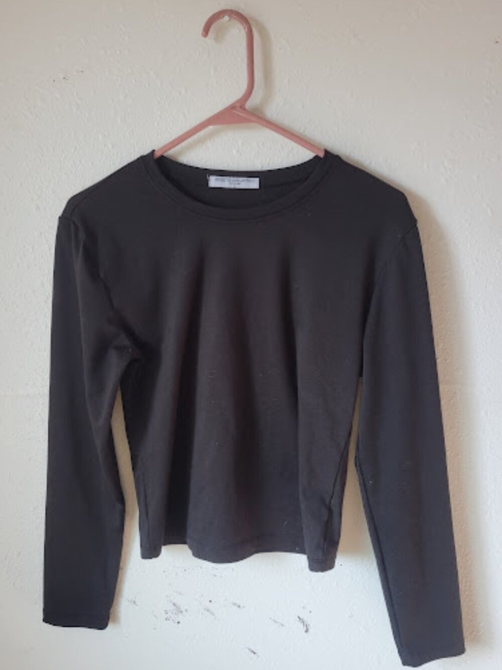 Suzette Collection Women's Black Long Sleeve Stretch Top Size Large